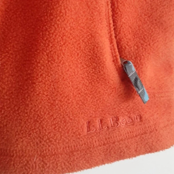 LL Bean orange  Kids Fleece Vest Jacket - Picture 4 of 7